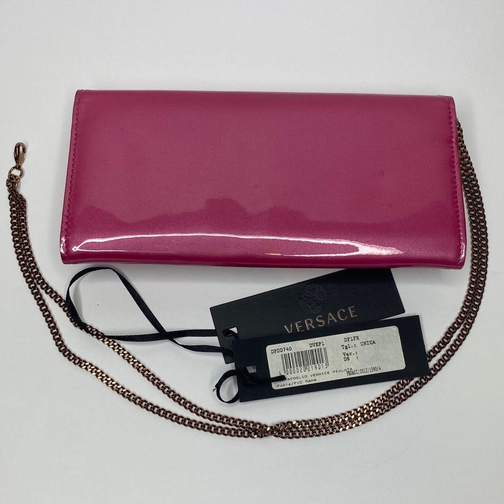 VERSACE WALLET CLUTCH WRISTLET FUSHIA PORTAFOGLIO - Picture 7 of 10